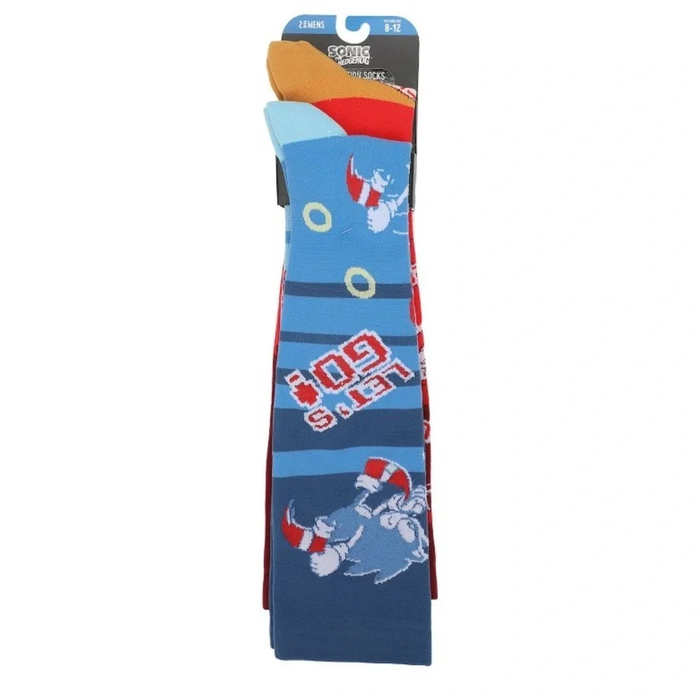 NEW SONIC HEDGEHOG SONIC AND KNUCKLES ATHLETIC COMPRESSION SOCKS